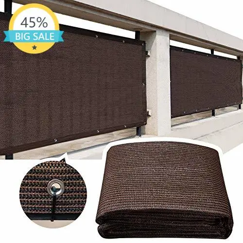 3x4m Privacy Fence Screen Windshield Cover Terrace Protection Net Fabric Shade Canvas Net Mesh Cloth Resistant Brass Grommets