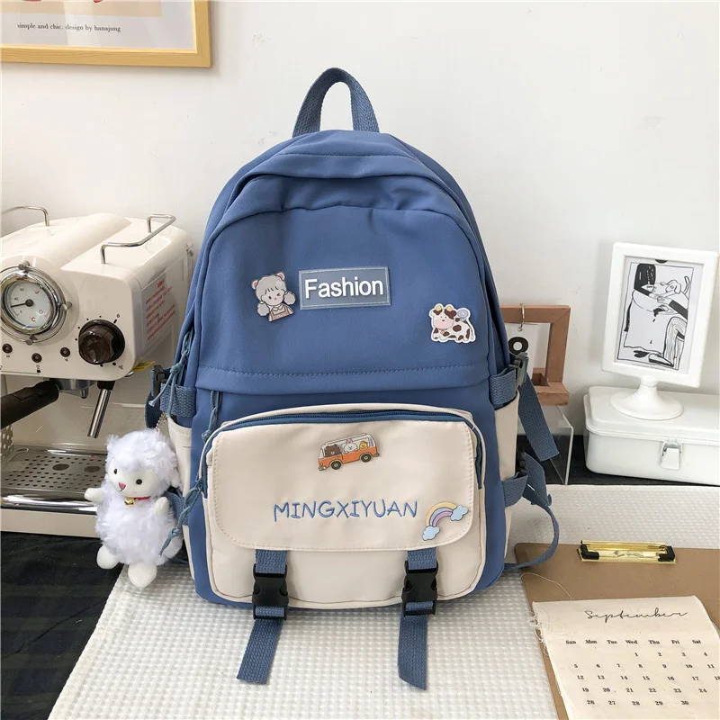 Женский рюкзак для девочек дизайнерский студенческий черный в стиле преппи