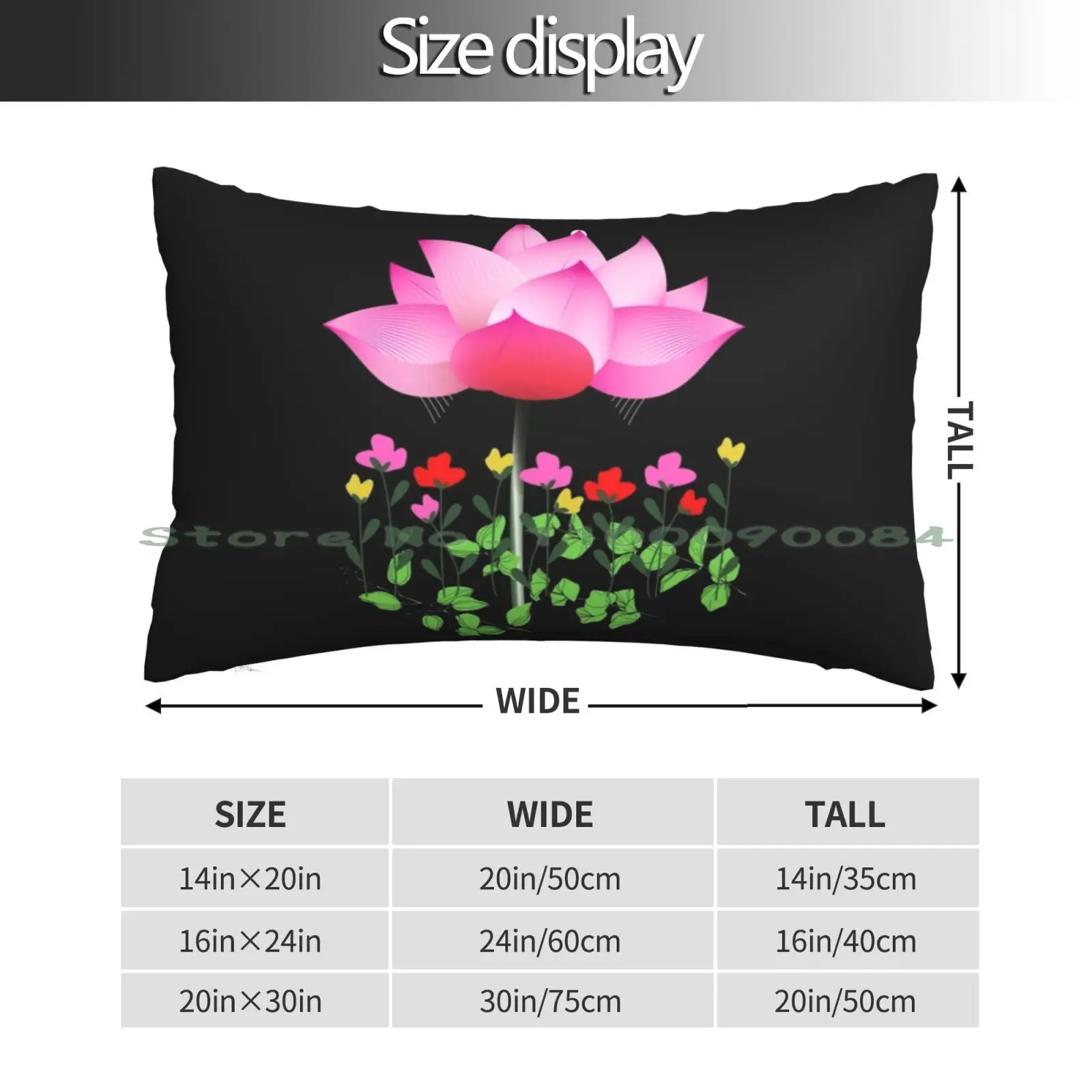 Декоративная подушка Lotus Silk Flower3 размеры 20x30 50*75