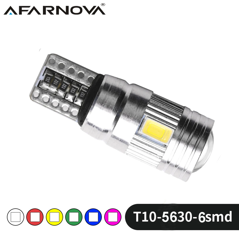 Canbus светодиодный T10 W5W 5630 6 SMD объектив 12 в 168 194 автомобильные указатели поворота