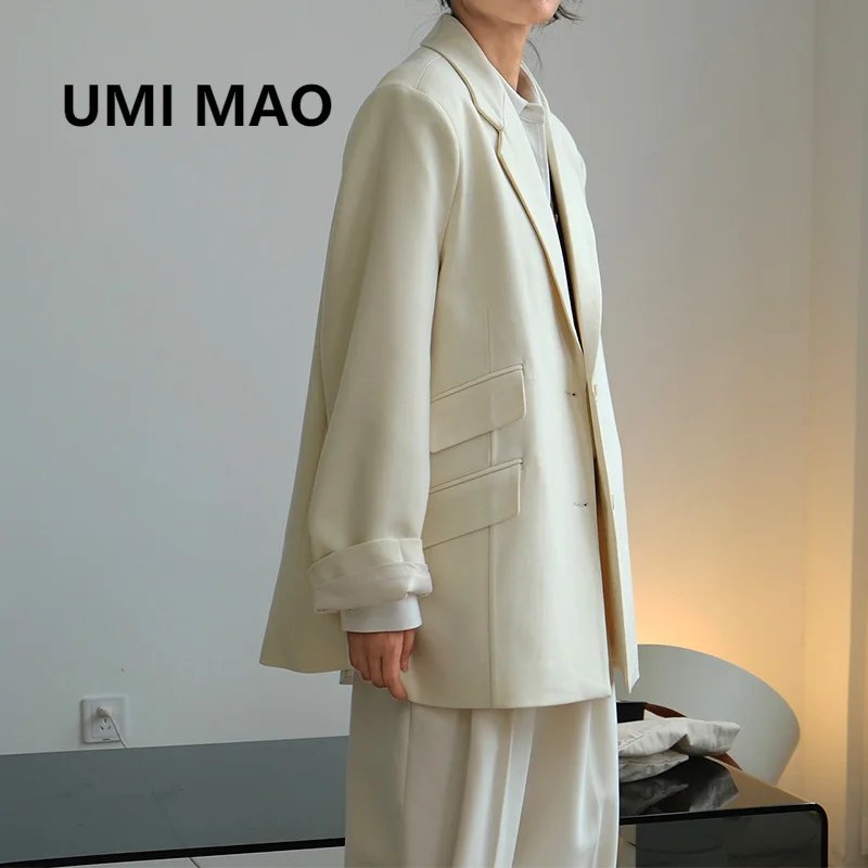 

Модная Корейская осенне-зимняя новая шерстяная куртка-блогеры UMI MAO с широкими плечами свободная стройнящая куртка Y2K