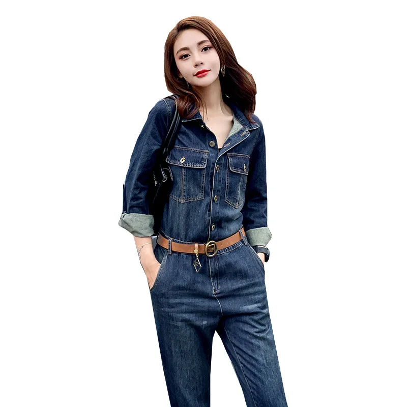 Женский джинсовый комбинезон с высокой талией ковбойский костюм из двух