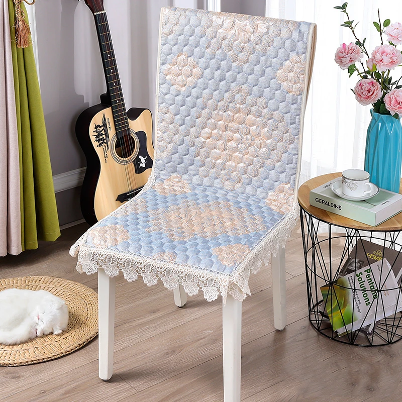 

Дышащий нескользящий чехол на стул, домашняя Слитная подушка в Европейском стиле, Всесезонная универсальная подушка на спинку обеденного с...