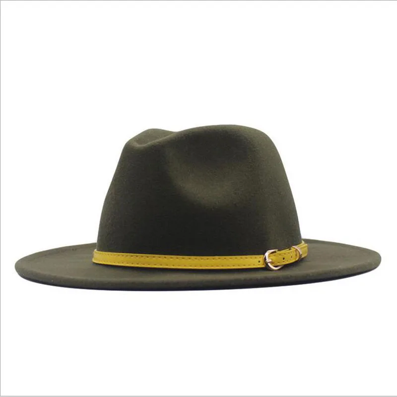 

Недорогая женская и Мужская шерстяная шляпа-федора с кожаной лентой, джентльменская женская зимняя и осенняя шляпа с широкими полями, джазо...