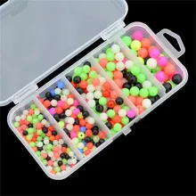 Perles de pêche flottantes rondes en plastique dur, accessoires pour Gadgets de pêche, couleurs mélangées, 4/5/6/7/8mm, 375 pièces/ensemble