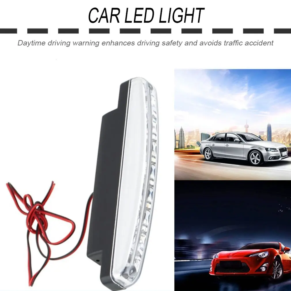 

Universal 12V 8LED Car Daytime Running Light Fog Lamp Car Driving Light Super Bright White Light Auxiliary Automatic Navigation