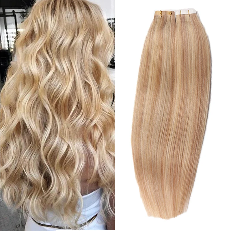 

Rusaian Remy Human Hair Tape in Extensions 20 40pcs Glue in Skin Weft Tape Invisible Seamless Human Hair Extensions