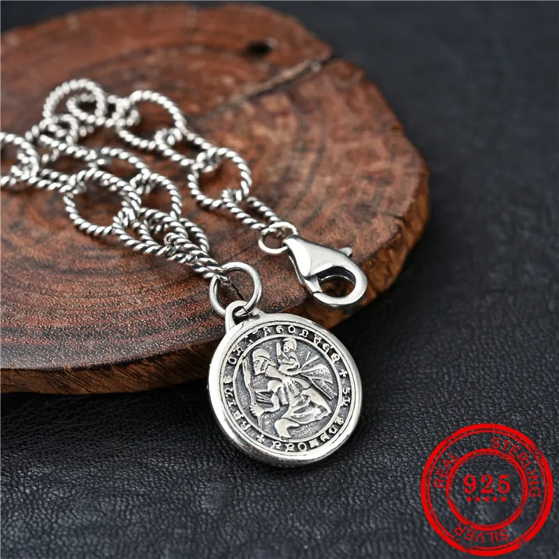 

European and American style 100% genuine 925 sterling silver bracelet retro pendant fashion bracelet female accessories