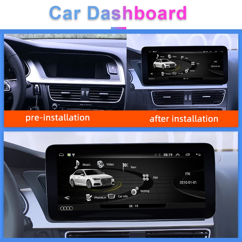 Автомобильный мультимедийный плеер для Audi A4 B8 A5 2009 2016 RHD Android 10 система Google BT GPS