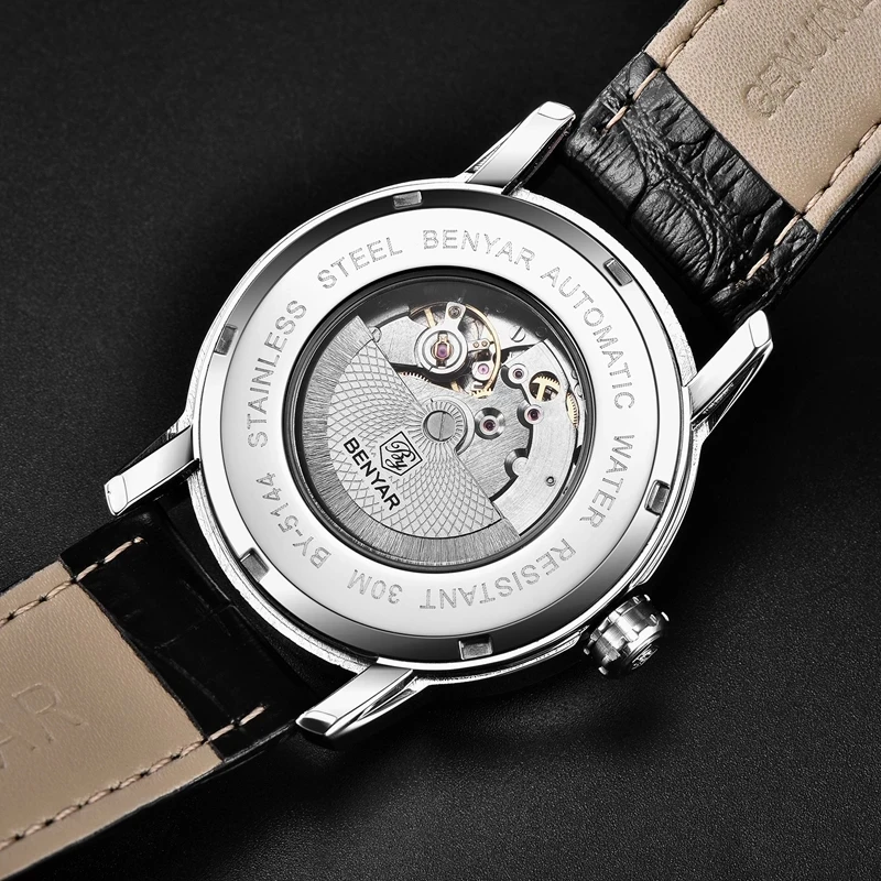 

BENYAR Men's Watches Mechanical Automatic Watch Men's Top Brand Luxury Tourbillon Watch Wristwatch Mens Clock Montre Homme 2021