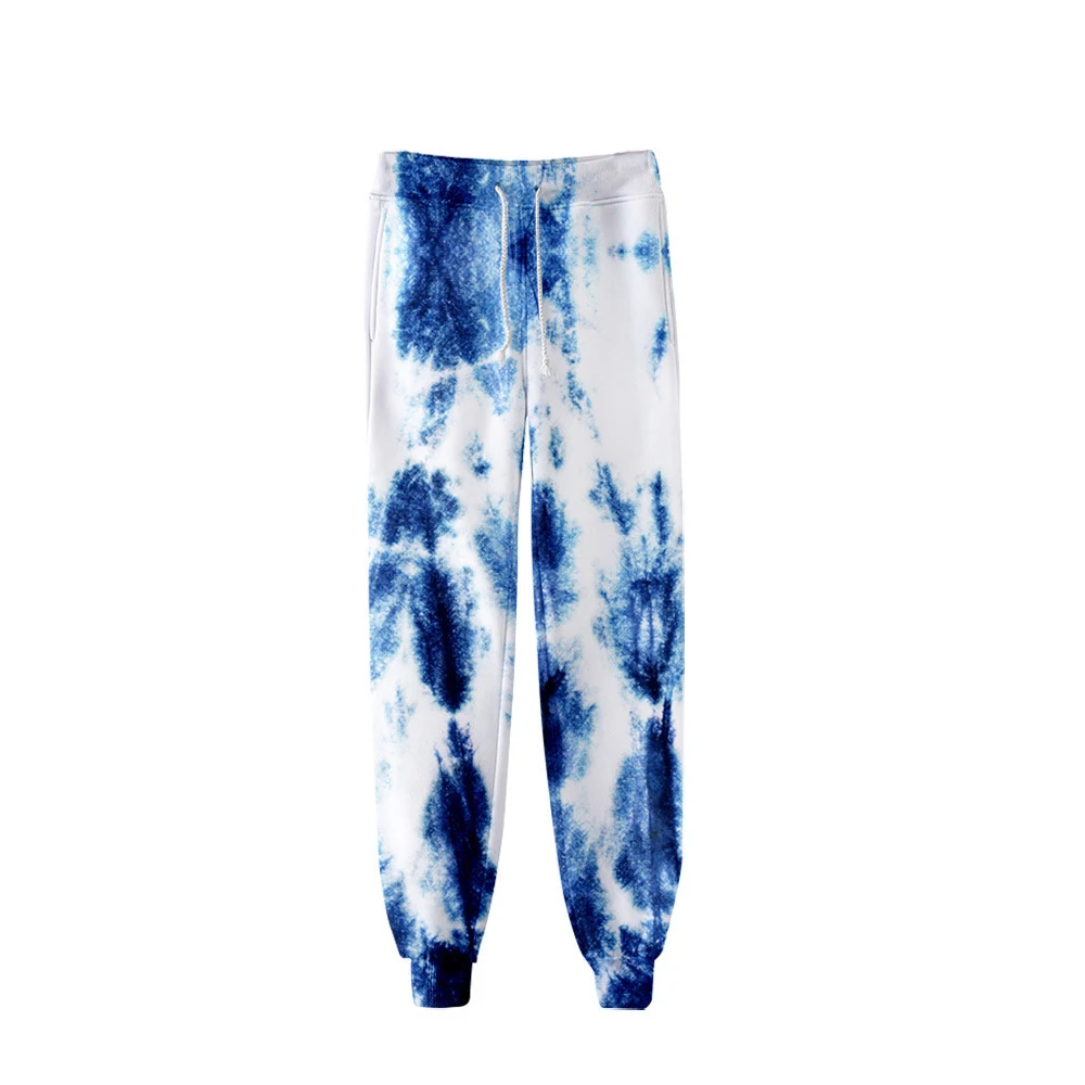 

3D Tie Dye Colorful Unisex Loose Trousers Jogging Pants Lace up Elastic Waist Casual Pants Fitness Women Mens Pants Sportswear