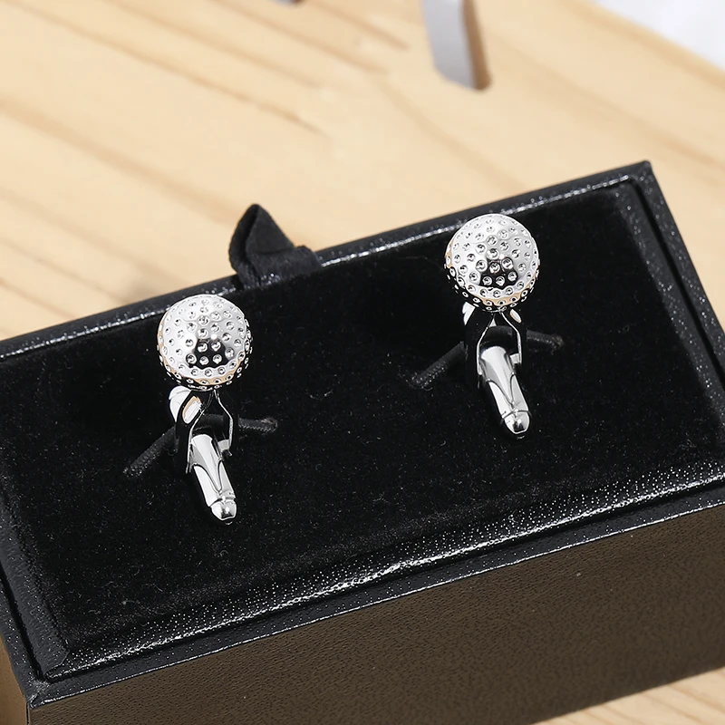 Wedding Creat Cufflinks Gor Mens Golf Ball Cufflinks Round Glass Hand made CuffLinks men High-Grade Copper Cufflinks