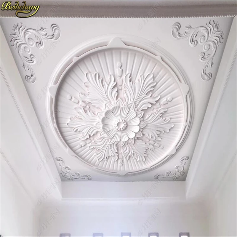 3D обои beibehang на заказ Настенные для гостиной телевизора дивана Европейский гипс резные потолочные Декор