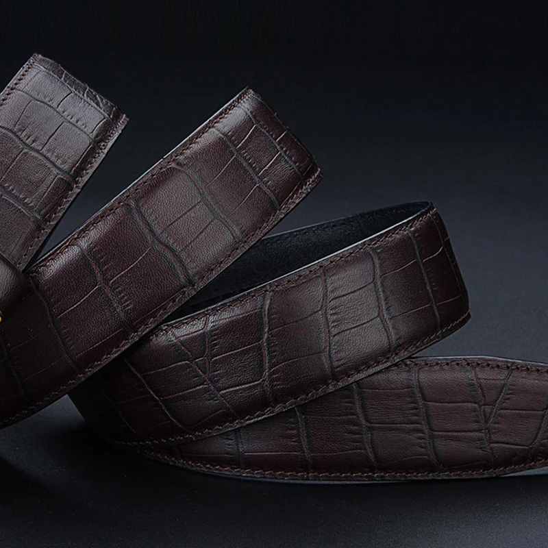 

2019 Ciartuar new design men belt high quality genuine leather strap for trousers suit automatic brass buckle free shipping