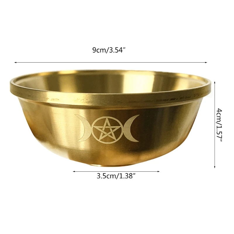 

Altar Bowl Ritual Gold Plating Tableware Ceremony Moon Divination Astrological Tool Witchcraft Prop Supplies