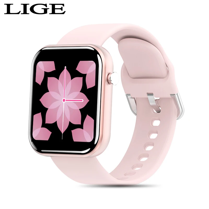 LIGE новый LED цветное покрытие на весь экран сенсорный спортивные Смарт часы для