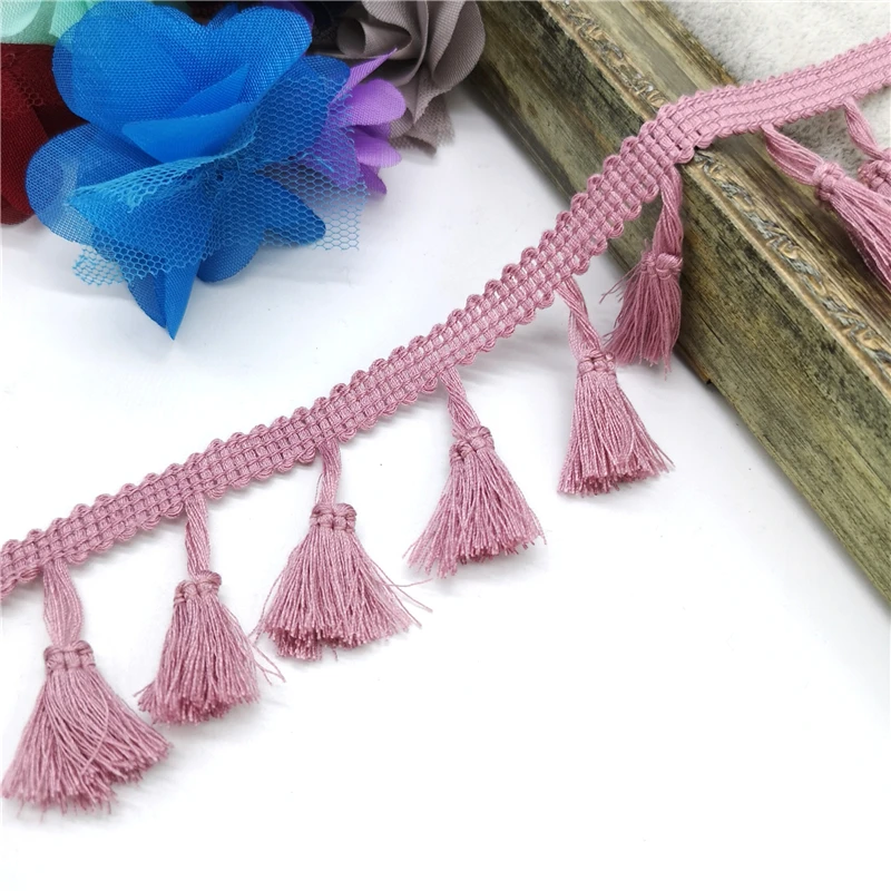 2 ярда Кружевной обрезки для шитья ленты бахрома из хлопка Этническое латинское платье, сценический костюм, декоративные занавески DIY #RL on.