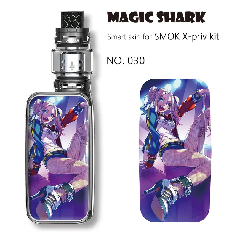 Magic Shark Stone Print Harley Quinn Fighter Hot Sale Sticker Case Stereo Film Cover for Smok X Pirv Vape Pod