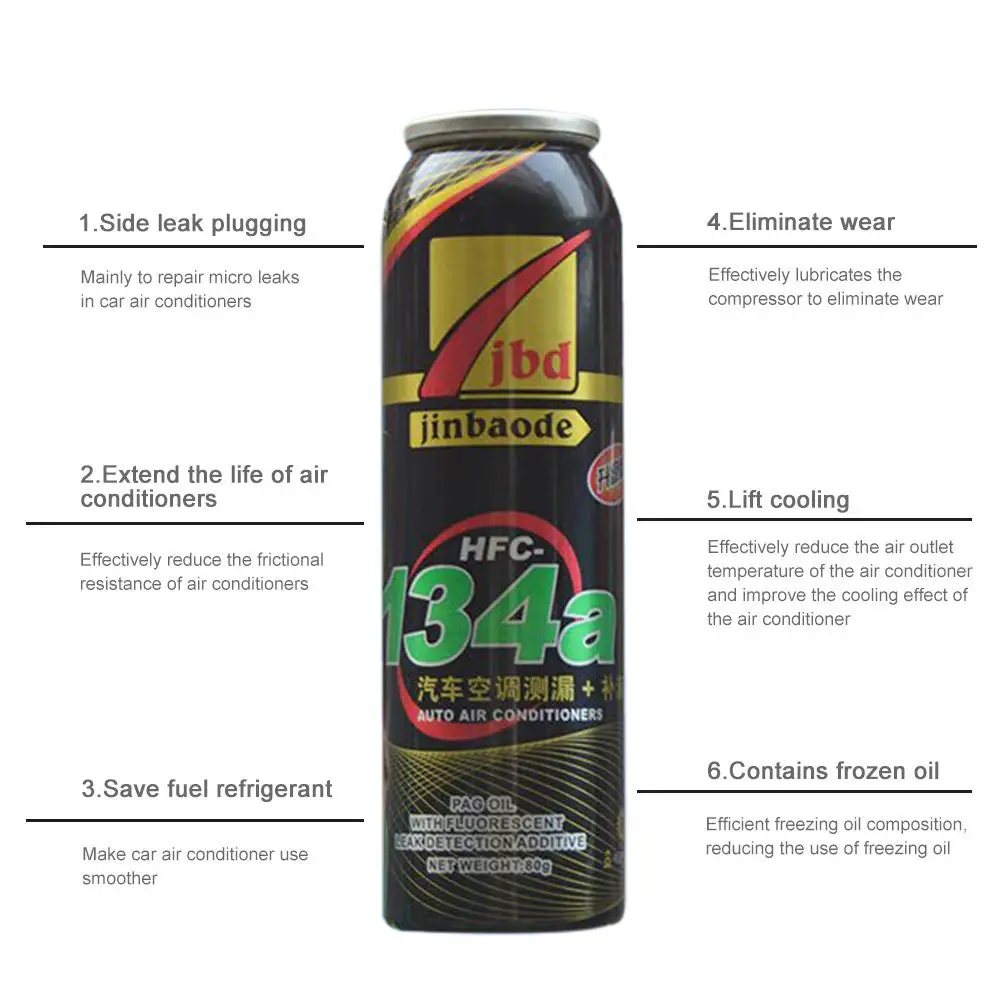 

80ML Car Air Conditioner Leakage Repair Agent Car Fluorescent Leak Detection 134a Refrigerant Oil Leaking Auto Repair Liquid