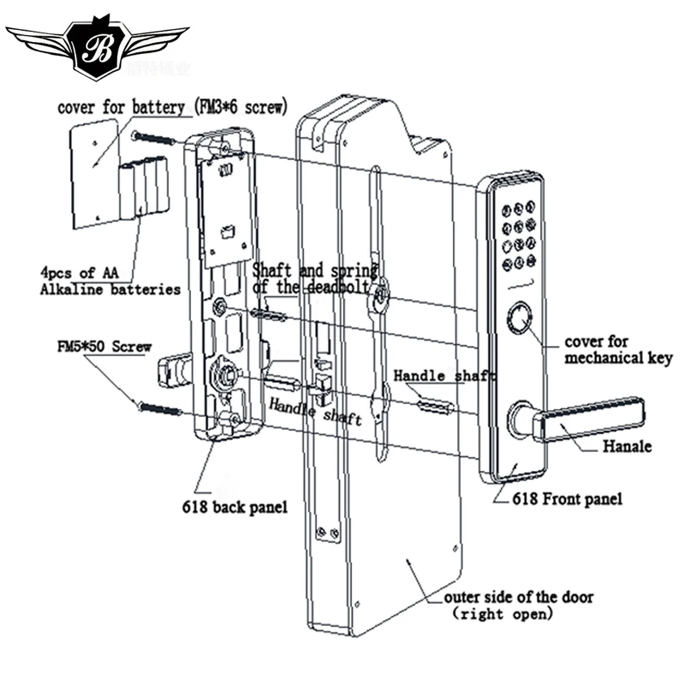 Цифровой сенсорный экран электронный смарт-код замок для клавиатуры отеля дома