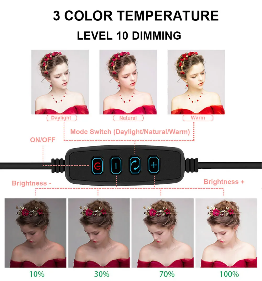 СВЕТОДИОДНЫЙ торшер USB кольцо напольный светильник штатив кольцевой 80