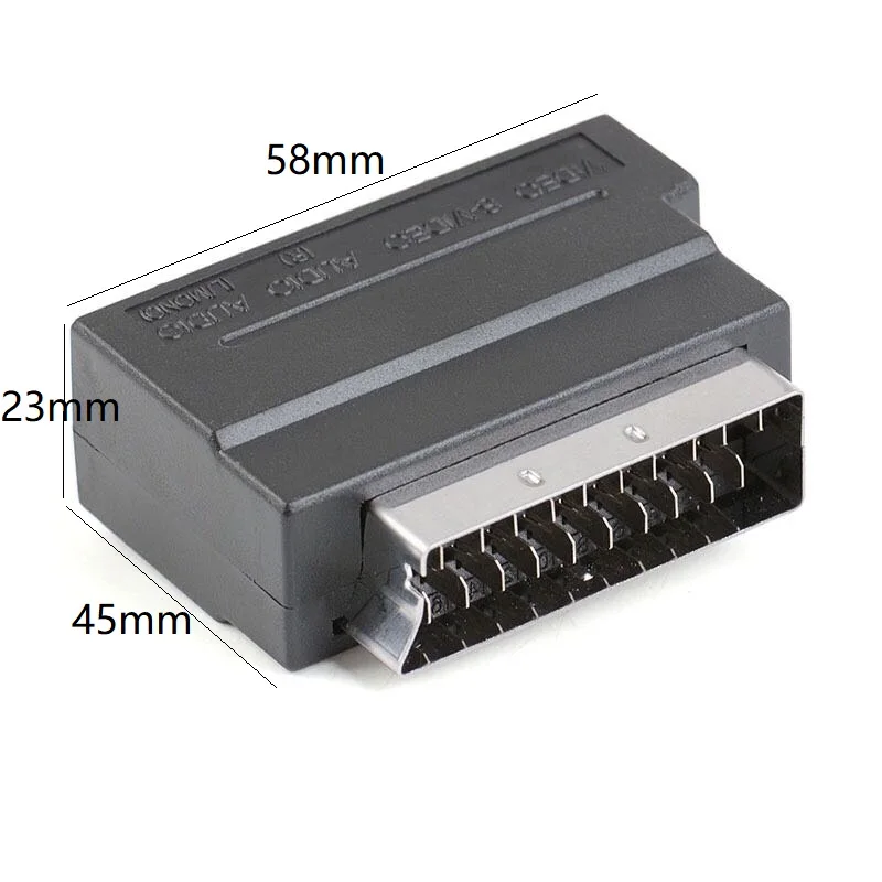 Хорошее качество 21 штырь SCART штекер для 3 RCA Женский S-Video AV ТВ аудио разъем Scart