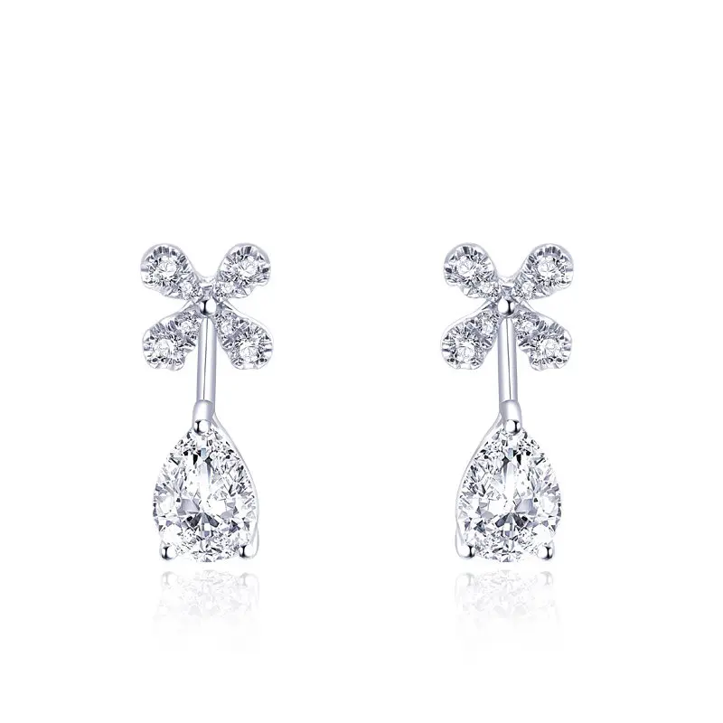 

Tianyu Gems 10k Wedding Earrings 1.41 Carat Moissanite 5x7mm Pear DEF Gemstones Diamonds Drop Earrings Women Fine Jewelry Gifts