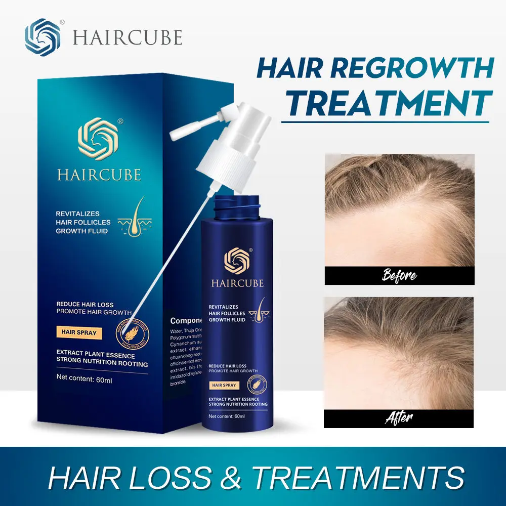 

HAIRCUBE Anti Hair Loss Products Hair Growth Spray Essential Oil Liquid for Men Women Dry Hair Regeneration Repair Hair Loss