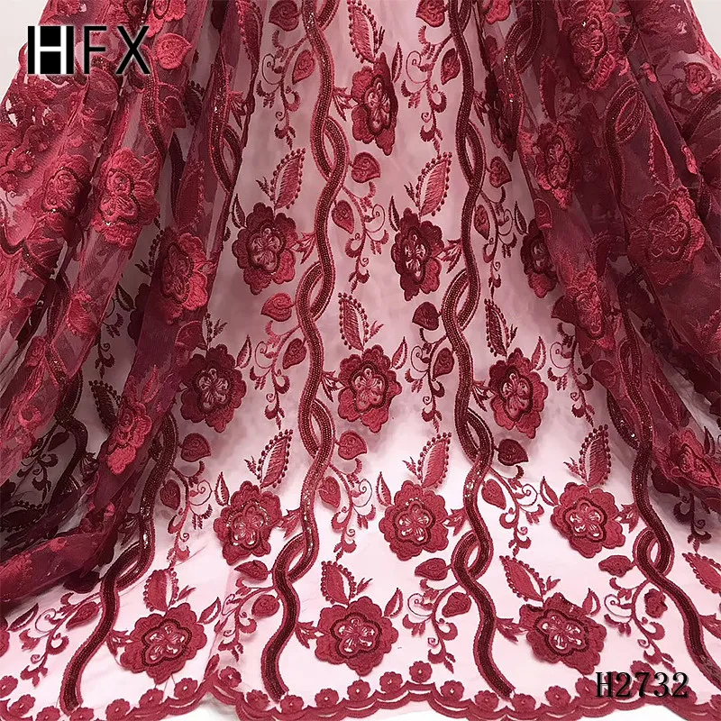 HFX вино африканская кружевная вышивка 2019 высокое качество вечернее платье Чистая