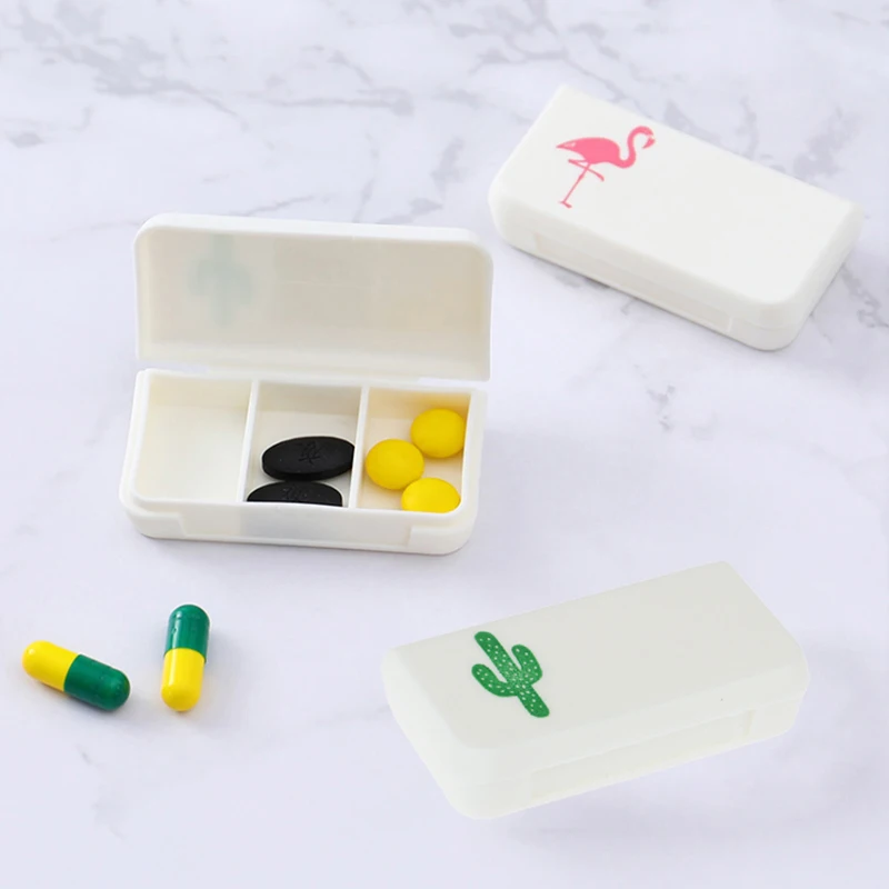 

Portable 3 Grids Mini Pill Case Medicine Boxes Home Travel Drugs Tablet Empty Holder Container Case Pill Box Splitters