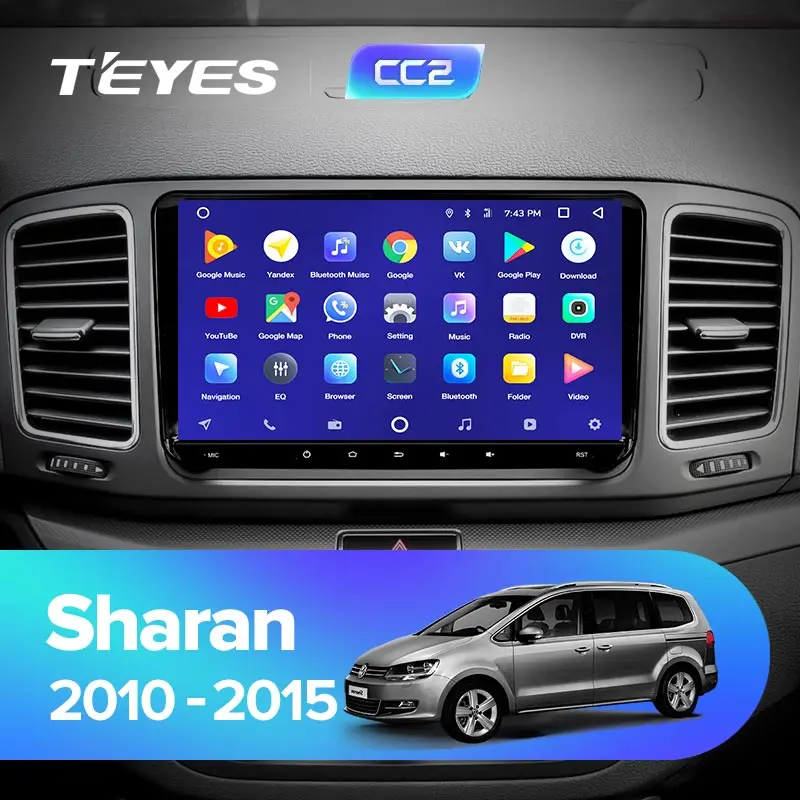 TEYES CC2 Штатное Головное устройство For Volkswagen Sharan GPS Android aвтомагнитола магнитола автомагнитолы Андроид для Фольксваген Шаран аксессуары штатная магнитола автомобильная мультимедиа