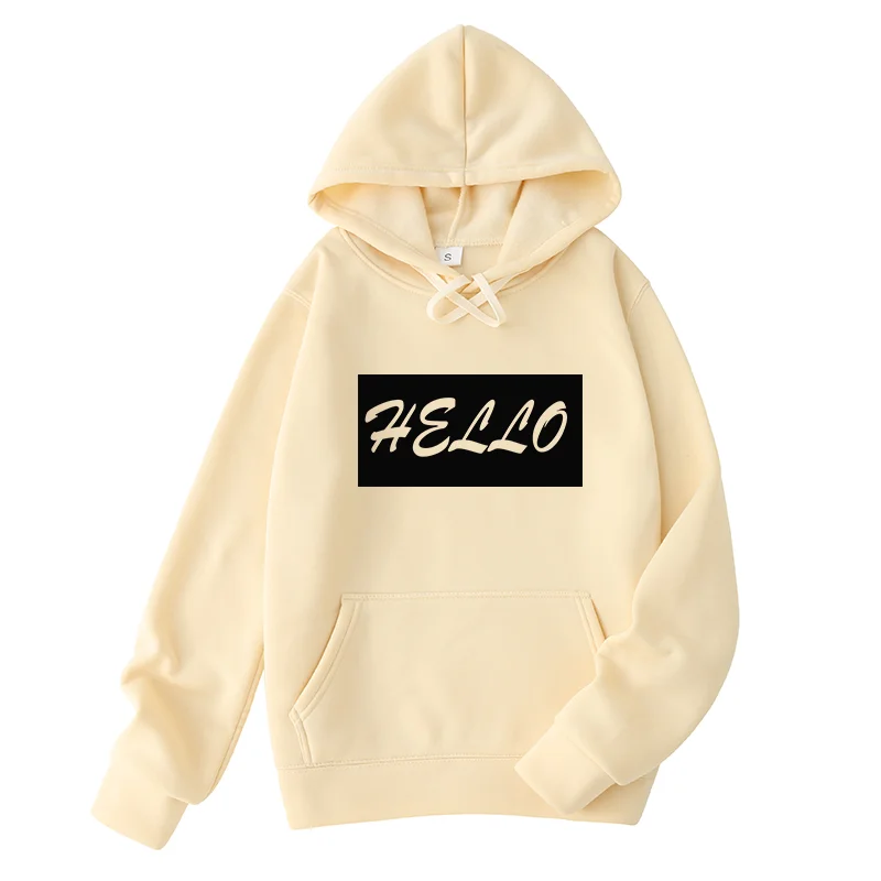 

Fashion Print Hello Men's/Women's Hoodies 2021 Spring Autumn Male Casual Hoodies Sweatshirts Solid Color Sweatshirt Tops