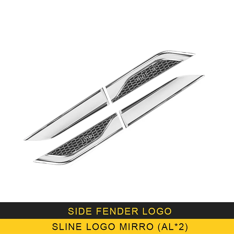 sline logo mirror X2 Карманго для Audi A3 A4 S4 B9 A5 Q2 Q3 Q5 Q7 Авто боковой логотип эмблема отделка двери креативный Стикер Украшение внешний аксессуар - Название цвета: sline logo mirror X2