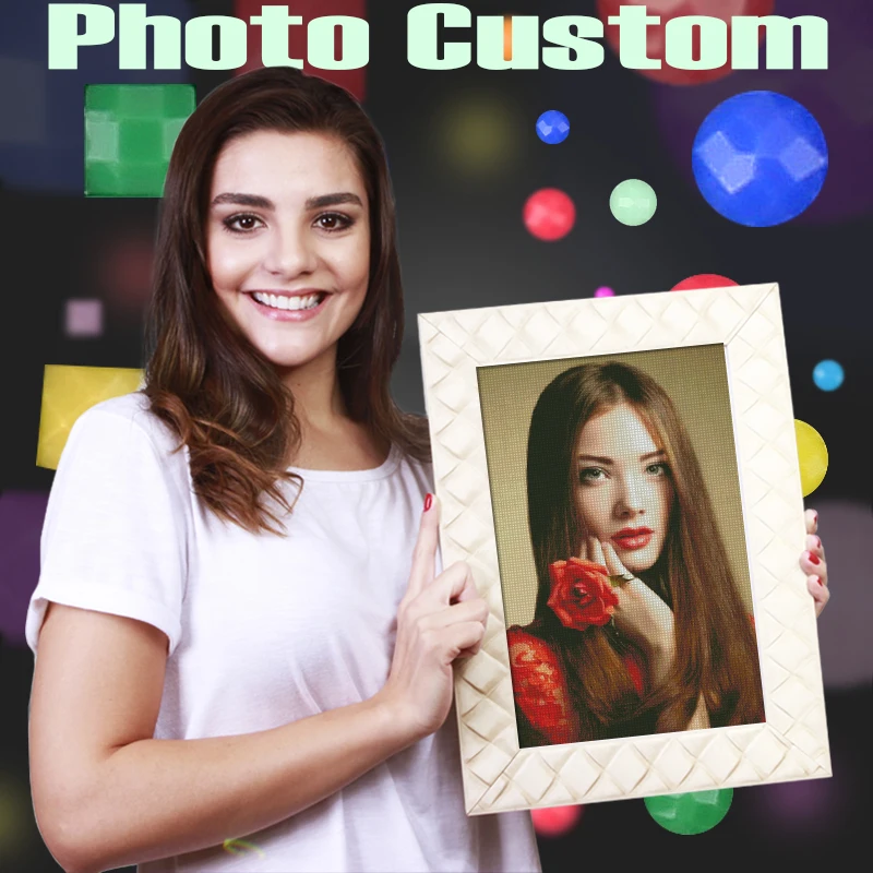 Pintura de diamante personalizada para foto, pegamento vertido, AB, punto de cruz, imagen de diamantes de imitaci&oacute;n, mosaico DIY, bordado, decoraci&oacute;n del hogar, arte-0