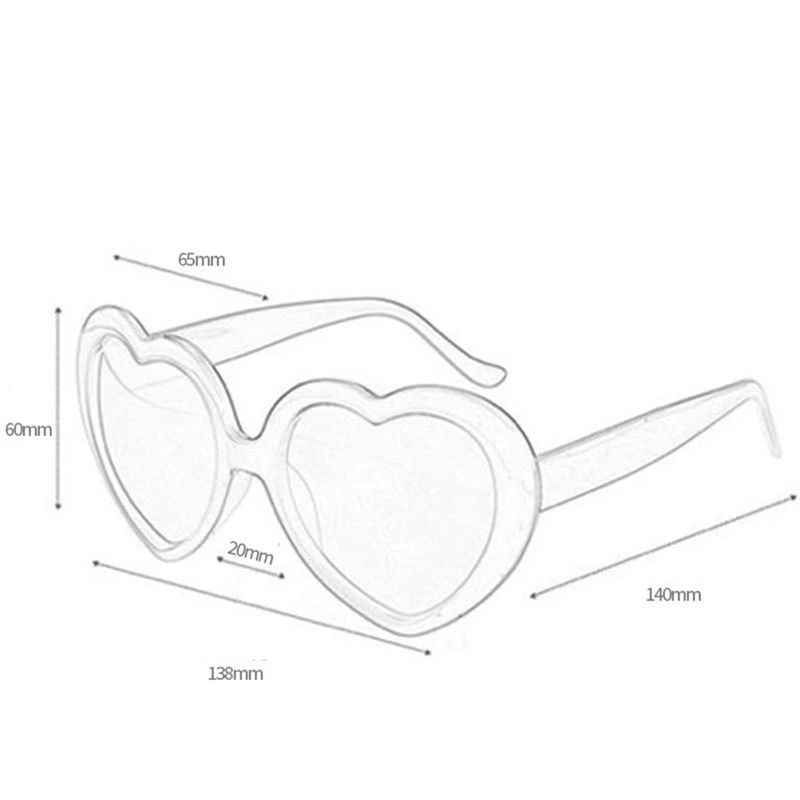 

Magic Love Special Effect Glasses Girls Gift Sunglasses Light Source to Love Romantic Love Glasses