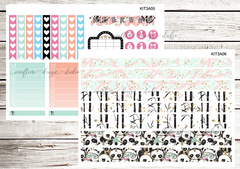 7 листов/упаковка милая панда еженедельная наклейка декоративная сделай сам