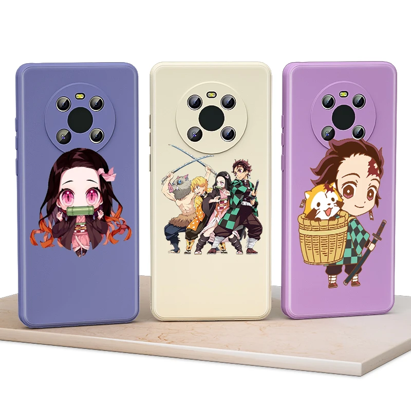 

Lovely Demon Slayer for Huawei Mate 40 30 20 Pro Lite Y9 Prime Y7 Y6 2019 2020 Liquid Silicone Soft Cover Phone Case