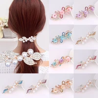 fashion crystal hairpins for women sequin rose flower hair bows with clips rhinestone hair barrettes hair accessories 2021