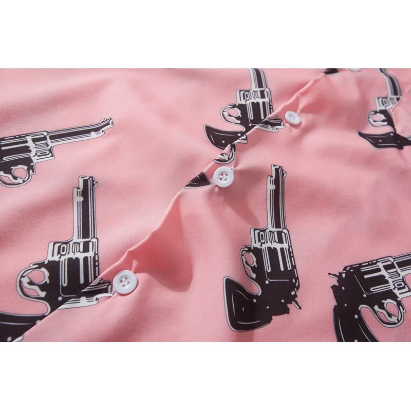 Женская розовая пляжная Мужская рубашка навыпуск с ярким рисунком мужские