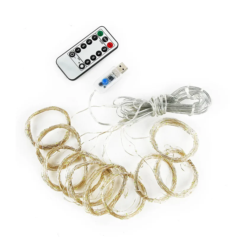 Рождественская светодиодная гирлянда с дистанционным управлением праздничное