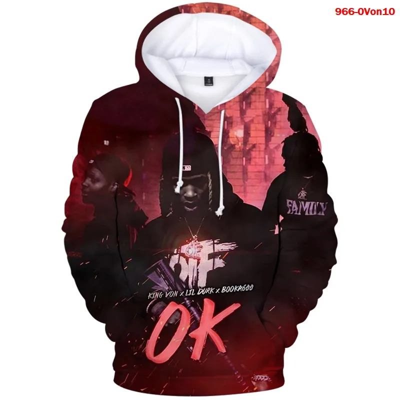 

King Von Hoodies 3D Print Men Clothing Gothic Oversized Hoodie Hip Pop Sweatshirt Harajuku Streetwear Hoody Casual King Von Tops