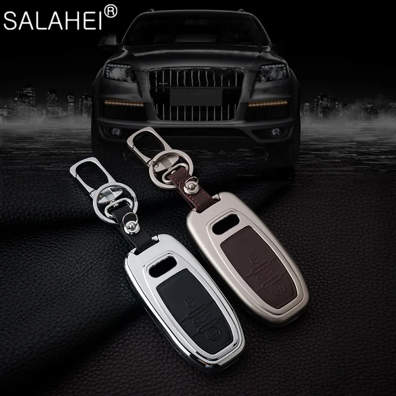 

Zinc Alloy Cover Car Key Case Keychain For Audi A1 A3 A4 A4L A5 A6 A6L A7 A8 B5 B6 R8 Q7 Q8 2018 2019 C5 C6 QT S5 S7 Q7 TT TTS
