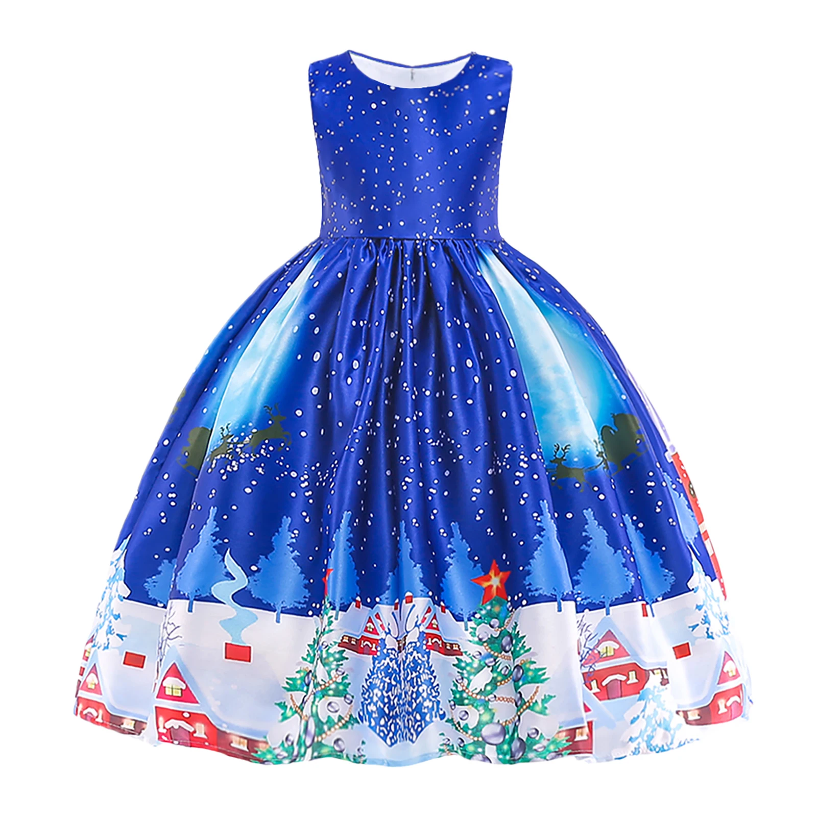 

BAOHULU Lovely Girls Princess Christmas Red Lace Dress Tutu New Year Party Festival Santa Claus Costumes Kids Party Ballet Dress