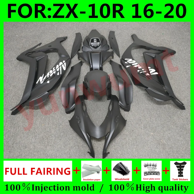 

NEW Motorcycle Injection mold Fairings For Kawasaki ZX-10R ZX10R 2016 - 2020 16 17 18 19 20 Bodywork Fairing Kit set matte black