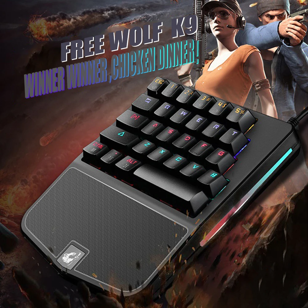 28 клавиш Одноручная игровая клавиатура мышь механическая мобильная мини