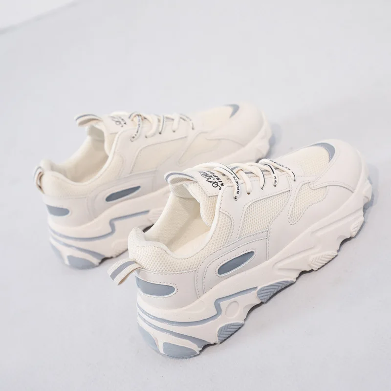

Women Running Sneakers Soft Casual Breathable Mesh Platform Shoes Female Footwear Woman Chunky Sneaker White Walking Shoes