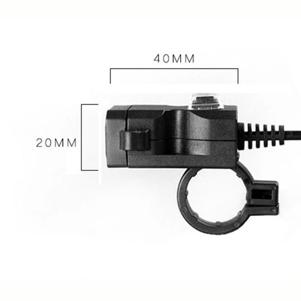 

Motorcycle USB Cable Adapter Charger Dual Port Power Socket for Smart Phone Tablet