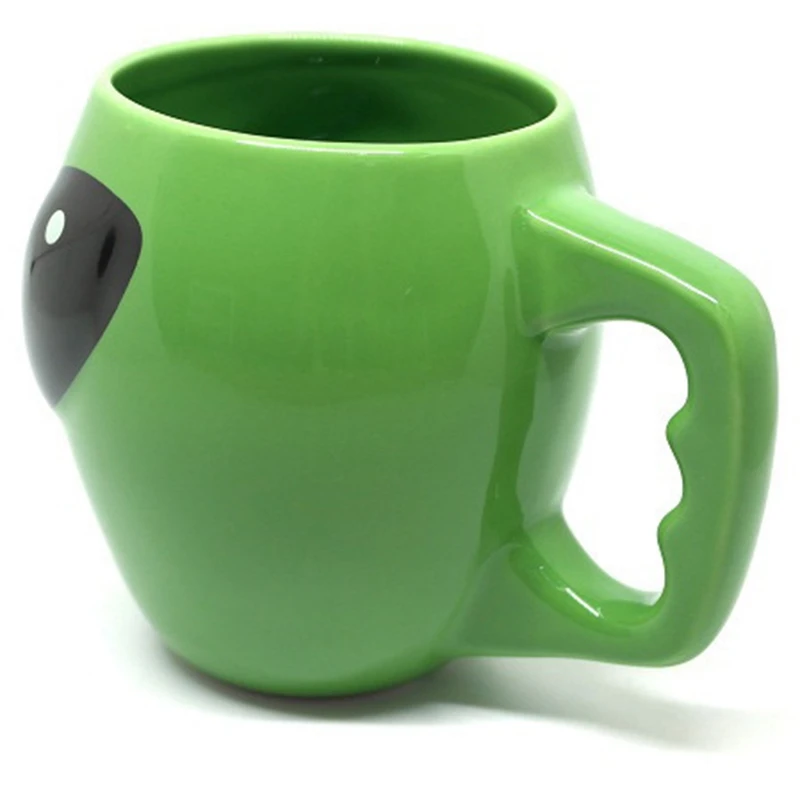 Креативная аниме Alien кофейная кружка зеленая керамическая персональные забавные