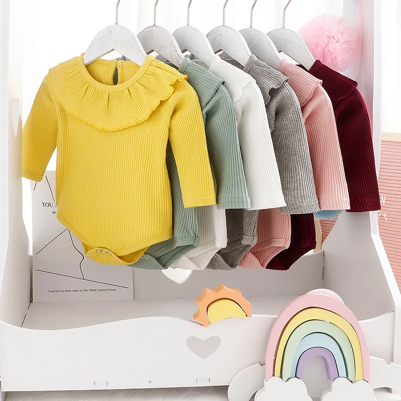 

Детский слитный комбинезон с длинным рукавом, одежда для скалолазания в Корейском стиле, милый детский уличный ромпер с воротником в виде л...