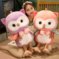 25 70cm new arrived pink purple kawaii owl pillow plush toys colorful bird doll birthday gift for kids chlidren baby